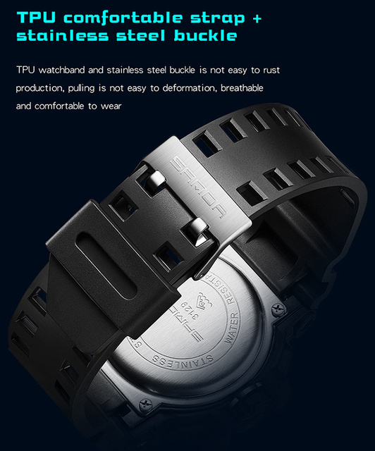 SANDA Nowy zegarek męski kwarcowy cyfrowy, wojskowy, wodoodporny - Wianko - 21