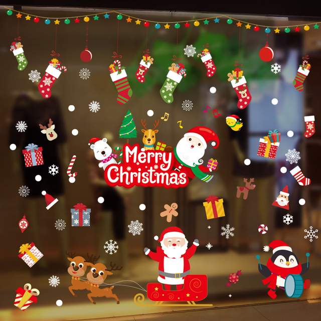 Dekoracyjne folie okienne z bożonarodzeniowym wzorem płatka śniegu - noworoczną dekorację domową dla świątecznego klimatu - Wianko - 1