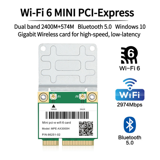 Karta sieciowa bezprzewodowa Intel AX200HMW Mini PCI-E MPE-AX3000H – 3000Mbps Wifi 6 AX3000HMW z Bluetooth 5.1 - Wianko - 4
