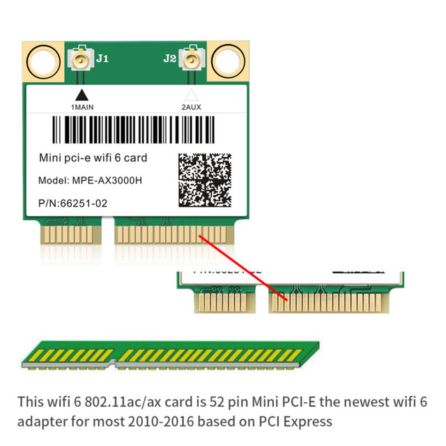 Karta sieciowa bezprzewodowa Intel AX200HMW Mini PCI-E MPE-AX3000H – 3000Mbps Wifi 6 AX3000HMW z Bluetooth 5.1 - Wianko - 5