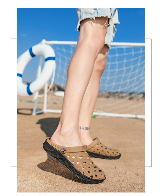 Letnie męskie sandały casual z otworami - stylowe drewniaki do domu, ogrodu i plaży - Wianko - 10