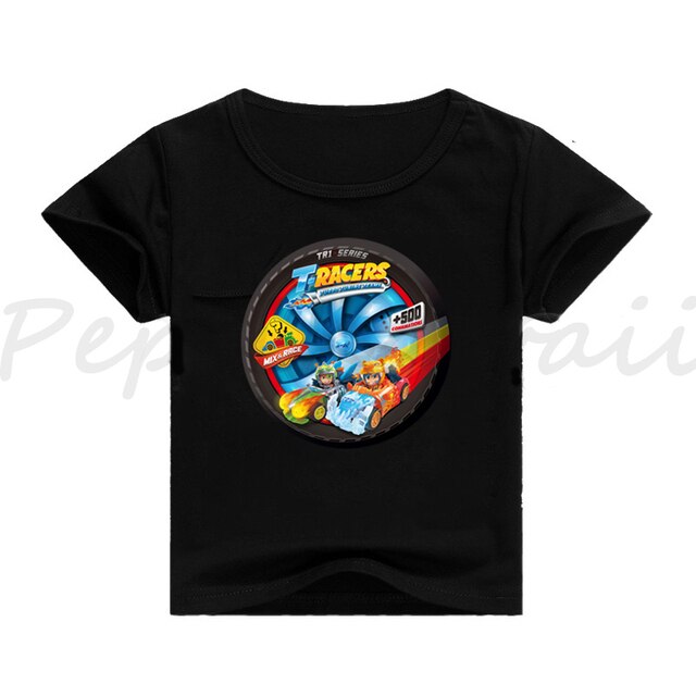 Koszulka T-RACERS Camiseta dla małych dzieci - chłopcy i dziewczynki, krótki rękaw, zwycięska koszulka Spin Tee Topy Kid T RACERS - Wianko - 2