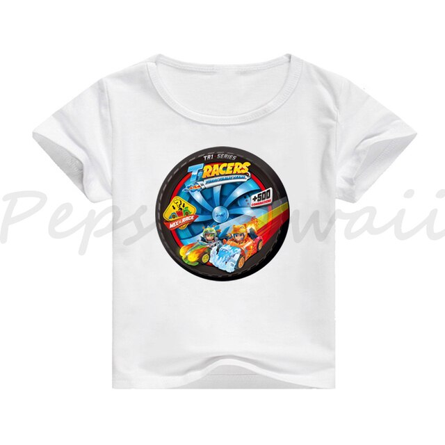 Koszulka T-RACERS Camiseta dla małych dzieci - chłopcy i dziewczynki, krótki rękaw, zwycięska koszulka Spin Tee Topy Kid T RACERS - Wianko - 3