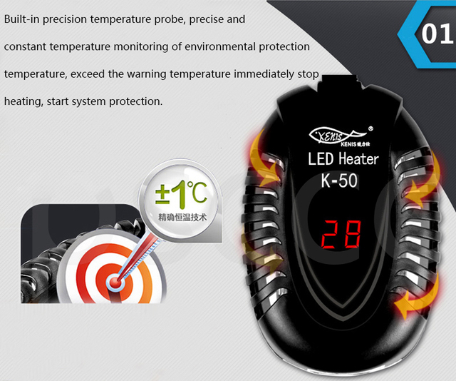 Podgrzewacz akwarium elektryczny z cyfrowym regulatorem temperatury, moc 25-100W - Wianko - 14