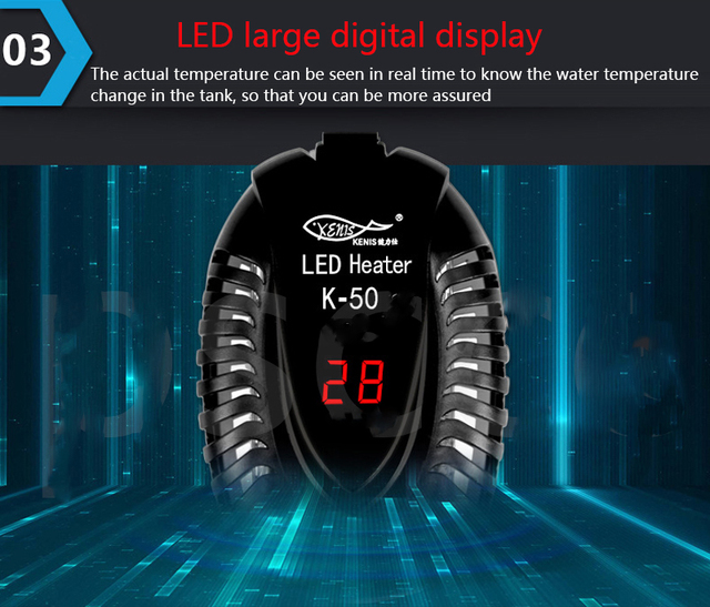 Podgrzewacz akwarium elektryczny z cyfrowym regulatorem temperatury, moc 25-100W - Wianko - 16