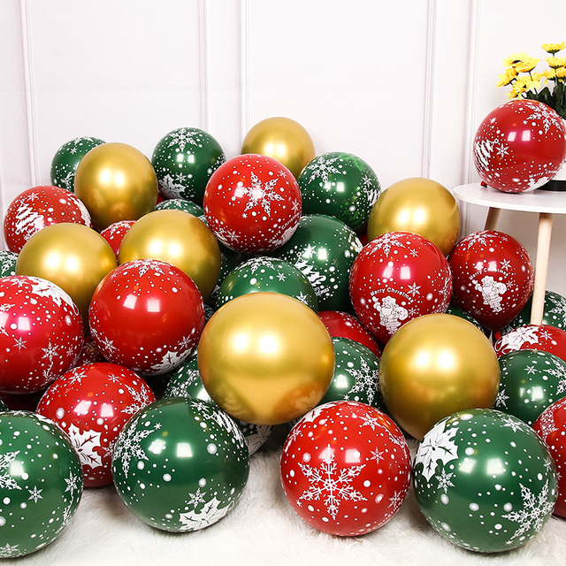 30 sztuk złotych i zielonych balonów lateksowych z konfetti - dekoracje na Boże Narodzenie, święta, urodziny i ślub - Wianko - 3