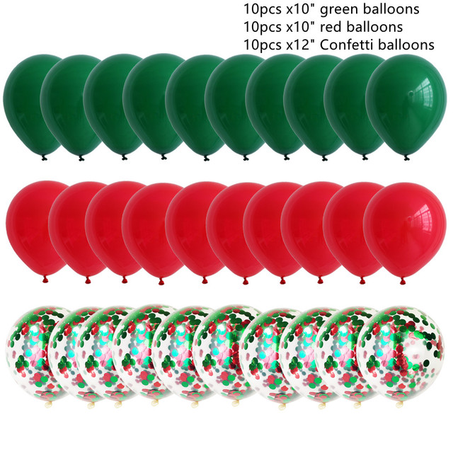 30 sztuk złotych i zielonych balonów lateksowych z konfetti - dekoracje na Boże Narodzenie, święta, urodziny i ślub - Wianko - 8