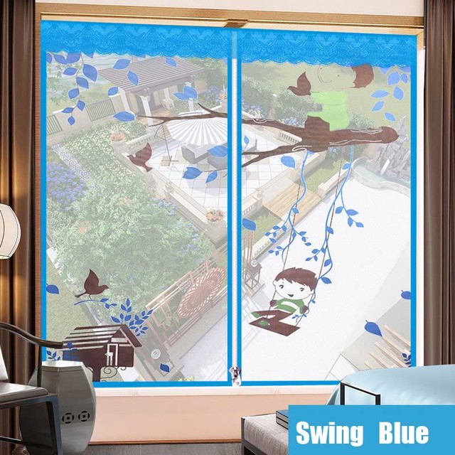 Przezroczysta, zmywalna moskitiera na okno z zamkiem błyskawicznym, do montażu w sypialni - Home Room - Wianko - 11