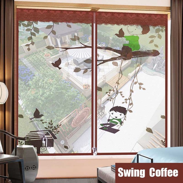 Przezroczysta, zmywalna moskitiera na okno z zamkiem błyskawicznym, do montażu w sypialni - Home Room - Wianko - 10