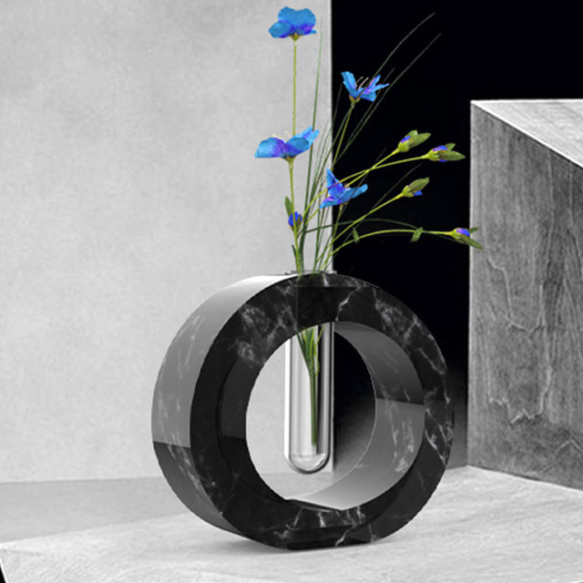 Nowoczesny wazon hydroponiczny w kształcie kwiatu, wykonany z przezroczystej żywicy epoksydowej - Wianko - 3