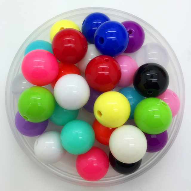 100 sztuk podstawowe kolory akrylowe okrągłe perły Spacer luźne koraliki DIY - Wianko - 8