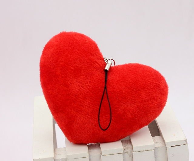 Dekoracyjny bukiet pluszowych zwierząt-Love Heart 7*6CM, z wypełnieniem pluszowym, łańcuszek na telefon łączy się z wisiorem, idealny prezent ślubny - Wianko - 2