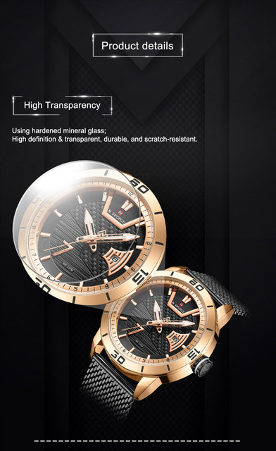 Zegarek męski NAVIFORCE 2021, luksusowy, stalowy pasek, wodoodporny, kwarcowy z datą i cyfrowym wyświetlaczem - Wianko - 4