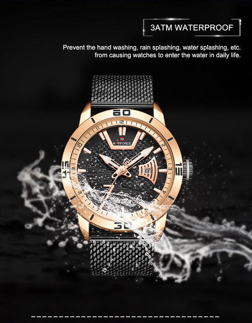 Zegarek męski NAVIFORCE 2021, luksusowy, stalowy pasek, wodoodporny, kwarcowy z datą i cyfrowym wyświetlaczem - Wianko - 5