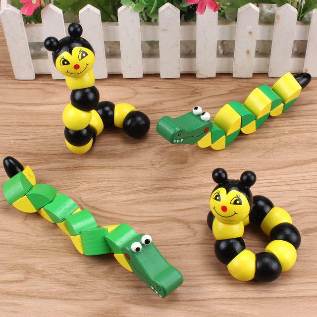 Drewniane puzzle edukacyjne dla dzieci - elastyczne robaki 2020 - Wianko - 14