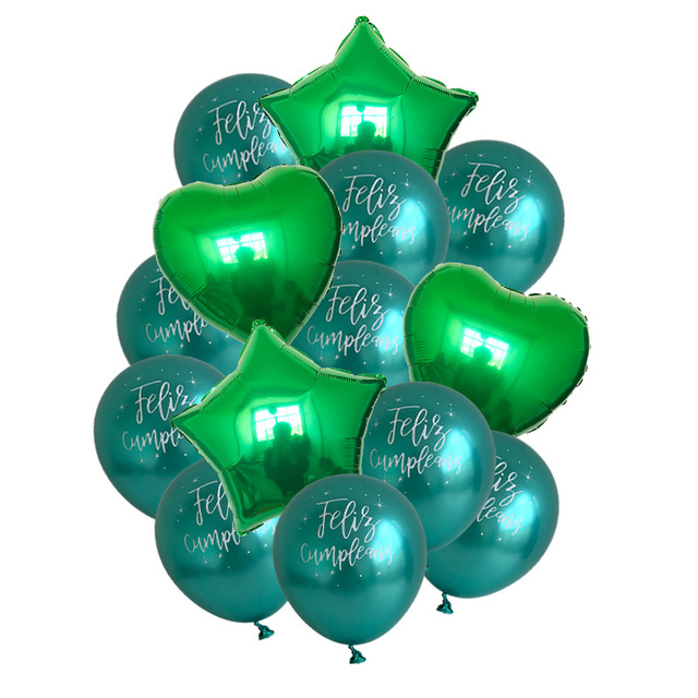 Zestaw balonów 18 cali - gwiazda, serce, 12 cali metaliczne, hiszpańskie, litery alfabetu - dekoracje urodzinowe Baby Shower - Wianko - 4