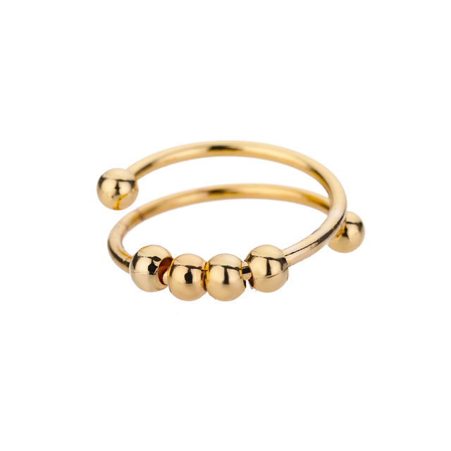 Okrągłe Fidget koraliki - pierścionek antystresowy dla kobiet z pojedynczymi spiralnymi cewkami - Wianko - 1
