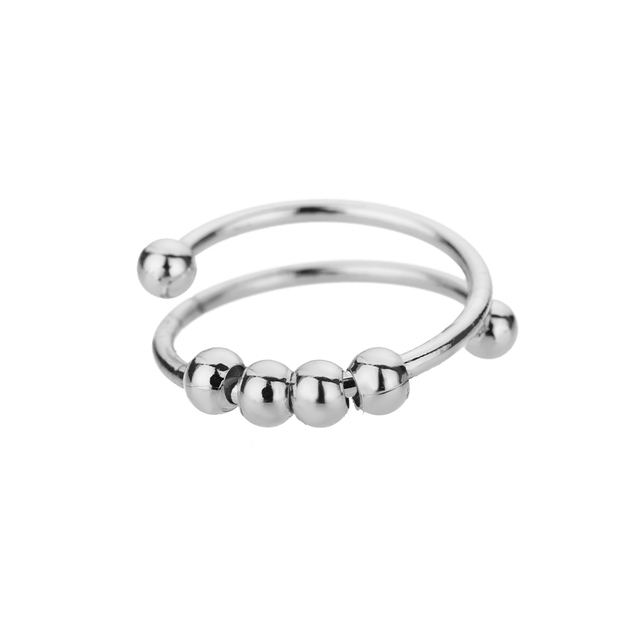 Okrągłe Fidget koraliki - pierścionek antystresowy dla kobiet z pojedynczymi spiralnymi cewkami - Wianko - 7