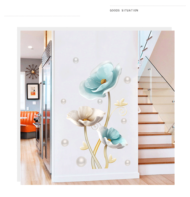 3D Naklejka ścienno-dekoracyjna z lotosem - duże kwiaty do salonu i sypialni (DIY) - Wianko - 11
