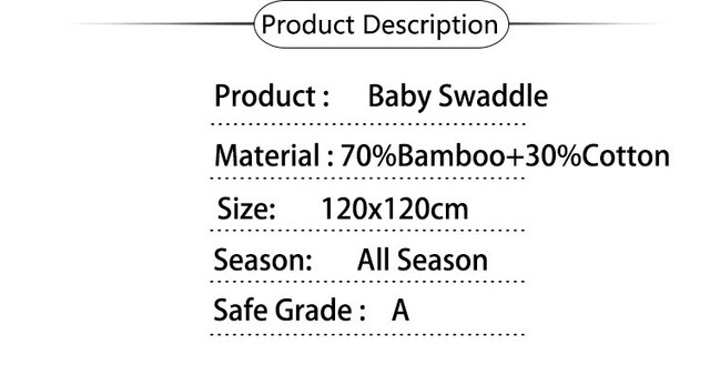 Nowy miękki kocyk dziecięcy 115x115 cm z 30% bawełny i 70% bambusowej tkaniny w cukierkowych kolorach - Wianko - 5
