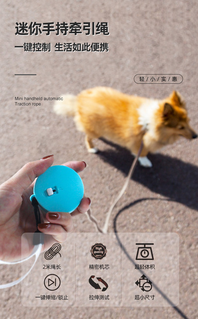 Mini smycz automatyczna chowana - idealna dla małych psów, kotów i królików - Wianko - 1