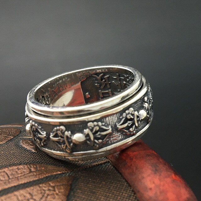 Srebrny pierścień męski King Kong ręcznie wykonany z tajskiego srebra - Wianko - 5