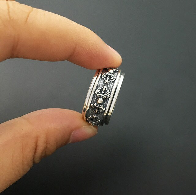 Srebrny pierścień męski King Kong ręcznie wykonany z tajskiego srebra - Wianko - 7