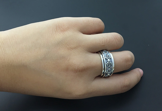 Srebrny pierścień męski King Kong ręcznie wykonany z tajskiego srebra - Wianko - 8