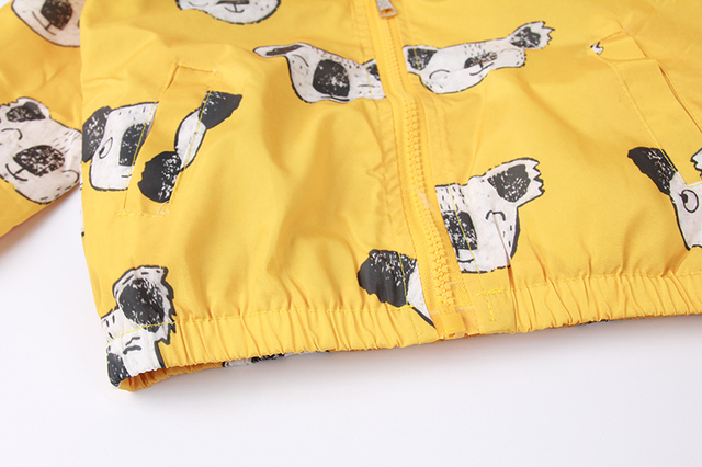 Letnie jesienne płaszcze dla dzieci 2Y-5Y z nadrukiem zwierząt w kolorze żółtym i z kapturem - Wianko - 13