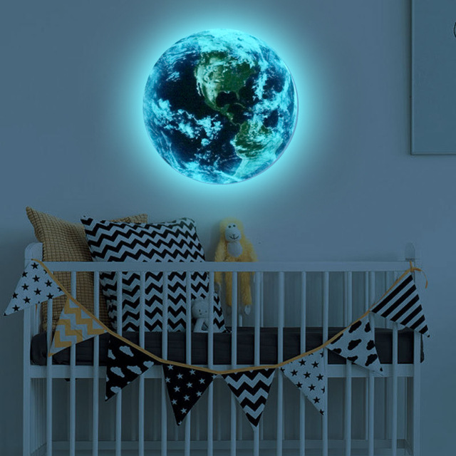 Naklejki ścienna Cartoon DIY 3D dla dzieci do sypialni - Księżyc, Ziemia, 5cm sztuka, świecące w ciemności, na kanapę - Wianko - 2