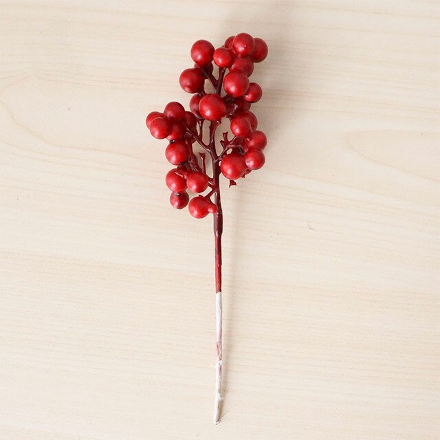 Sztuczna borówka czerwona - dekoracyjny kwiat bożonarodzeniowy DIY, idealny do domowej aranżacji na Święta i Sylwestra - Wianko - 13