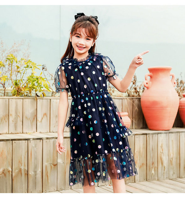 Sukienka dziecięca Mesh księżniczka dla dziewczynki lato 2021, rozmiary 3-12 lat - Wianko - 2