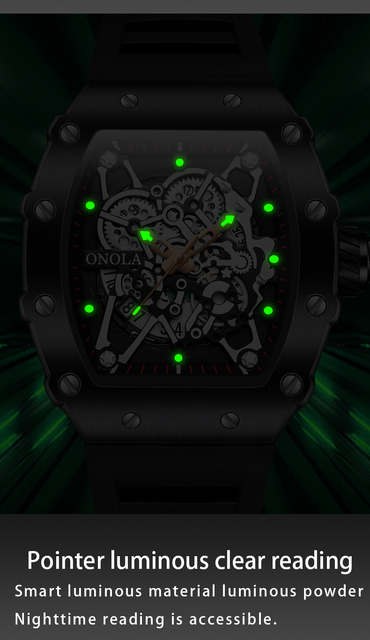 Męski zegarek kwarcowy marki ONOLA - czerwony, wodoodporny, sportowy, z paskiem z silikonu - Wianko - 10