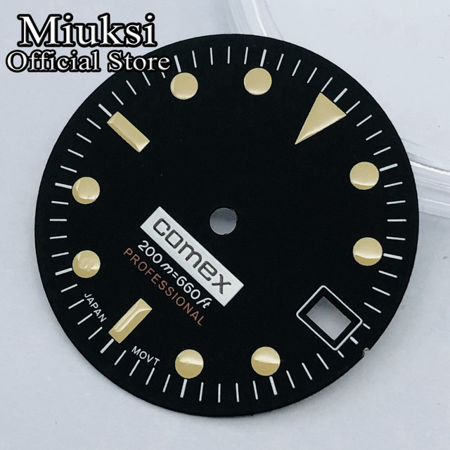 Czarny zegarek Miuksi o średnicy 28.5 mm, pasujący do ruchu NH35 - Wianko - 2