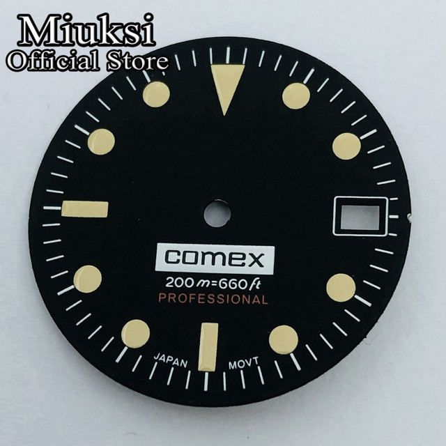 Czarny zegarek Miuksi o średnicy 28.5 mm, pasujący do ruchu NH35 - Wianko - 7
