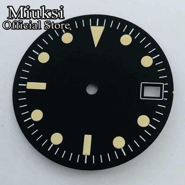 Czarny zegarek Miuksi o średnicy 28.5 mm, pasujący do ruchu NH35 - Wianko - 6