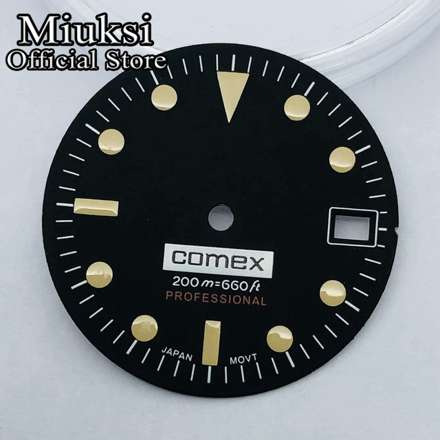 Czarny zegarek Miuksi o średnicy 28.5 mm, pasujący do ruchu NH35 - Wianko - 3