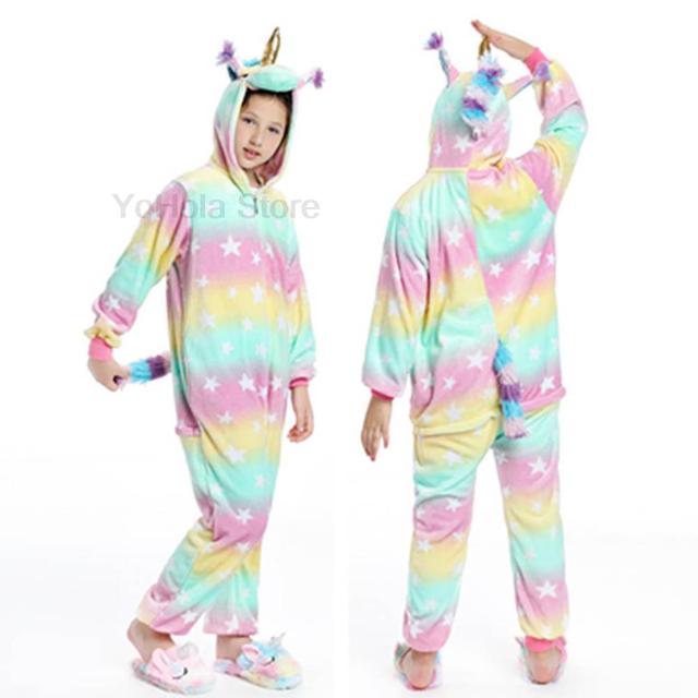 Komplet dziecięcych piżam jednorożec Licorne Onesie - koc kostium kreskówka zwierzęce Jumspuit zimowy dla chłopców i dziewczynek - Wianko - 29