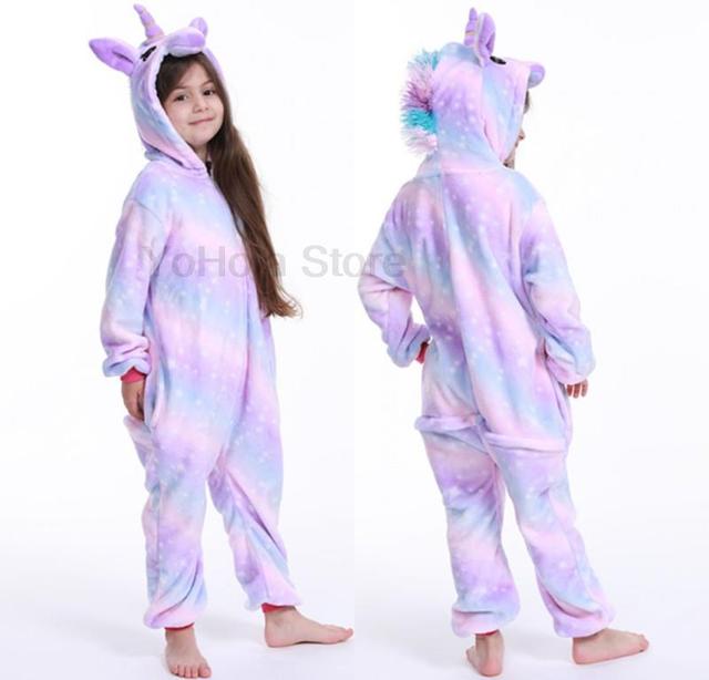 Komplet dziecięcych piżam jednorożec Licorne Onesie - koc kostium kreskówka zwierzęce Jumspuit zimowy dla chłopców i dziewczynek - Wianko - 15