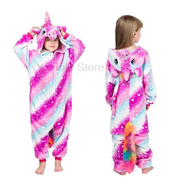 Komplet dziecięcych piżam jednorożec Licorne Onesie - koc kostium kreskówka zwierzęce Jumspuit zimowy dla chłopców i dziewczynek - Wianko - 11