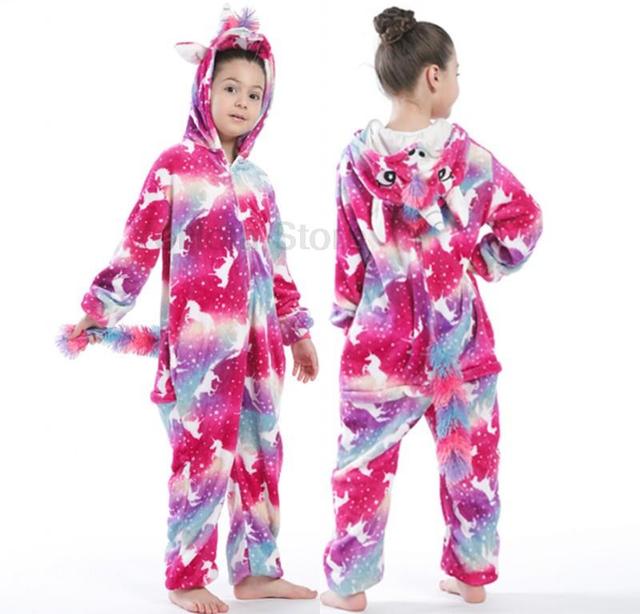 Komplet dziecięcych piżam jednorożec Licorne Onesie - koc kostium kreskówka zwierzęce Jumspuit zimowy dla chłopców i dziewczynek - Wianko - 19