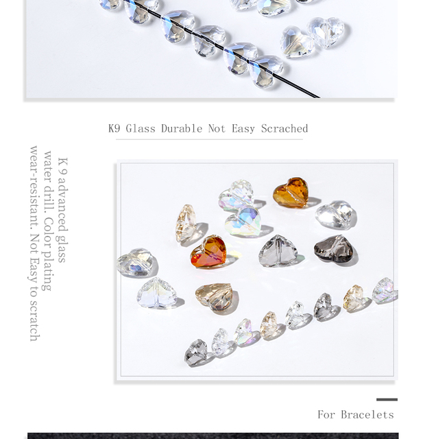 DIY biżuteria serca z koralików szklanych K9 - wybierz swój kształt i błyszcz! - Wianko - 8