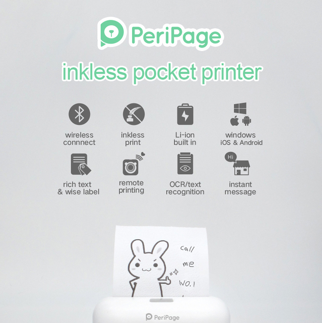 Mini drukarka termiczna Peripage z Bluetooth do etykiet i zdjęć - Wianko - 3