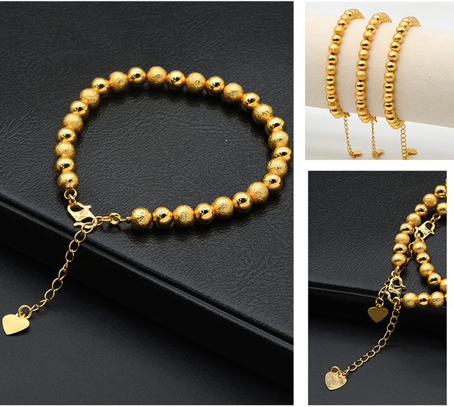 Moda XUHUANG - Koralikowe bransoletki miedziane z wysokiej jakości, złotym łańcuszkiem - Luksusowa biżuteria ślubna dla nowożeńców - Wianko - 6