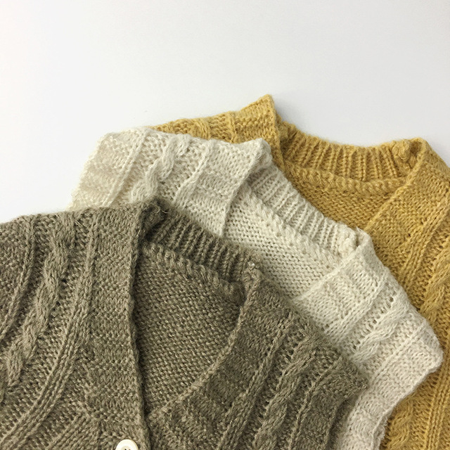 Sweter kamizelka dziewczęcy na wiosnę i jesień 2021, bez rękawów, z kieszeniami, Casual, o V-izolu - Wianko - 9