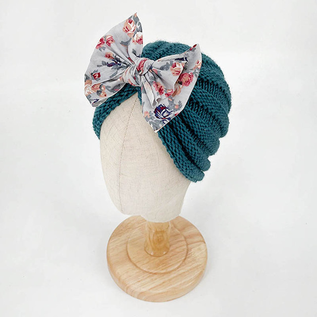 Kokardowa dzianinowa czapka dla niemowląt w stylu księżniczki - miękka, szydełkowa, jesienno-zimowa - Wianko - 10