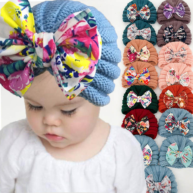 Kokardowa dzianinowa czapka dla niemowląt w stylu księżniczki - miękka, szydełkowa, jesienno-zimowa - Wianko - 2