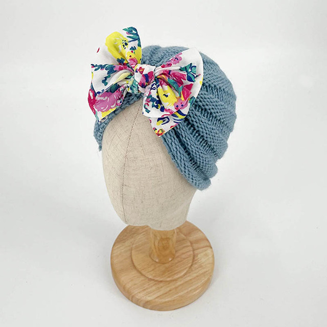 Kokardowa dzianinowa czapka dla niemowląt w stylu księżniczki - miękka, szydełkowa, jesienno-zimowa - Wianko - 6