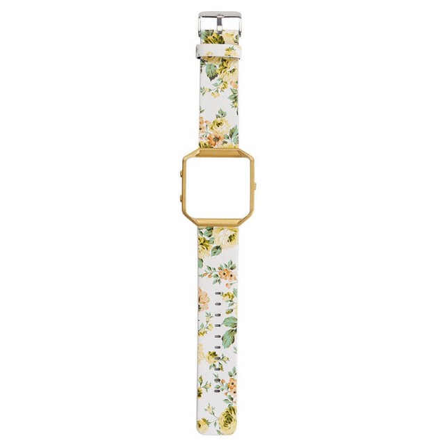 Pasek skórzany do zegarka DAHASE 23mm, kwiatowy wzór, metalowa rama, Fitbit Blaze Band - Wianko - 13