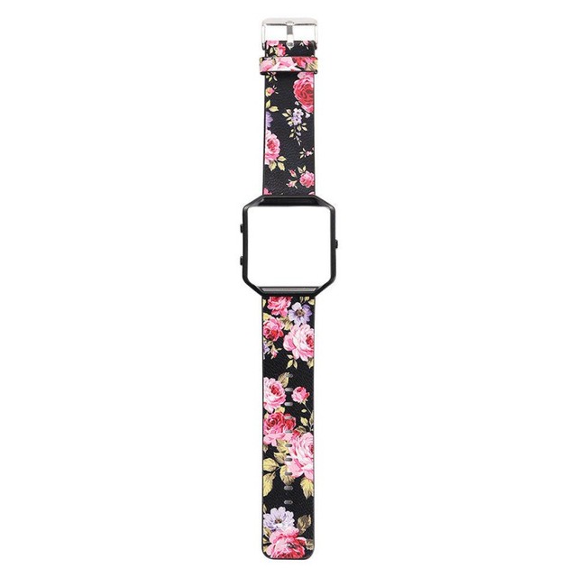Pasek skórzany do zegarka DAHASE 23mm, kwiatowy wzór, metalowa rama, Fitbit Blaze Band - Wianko - 5